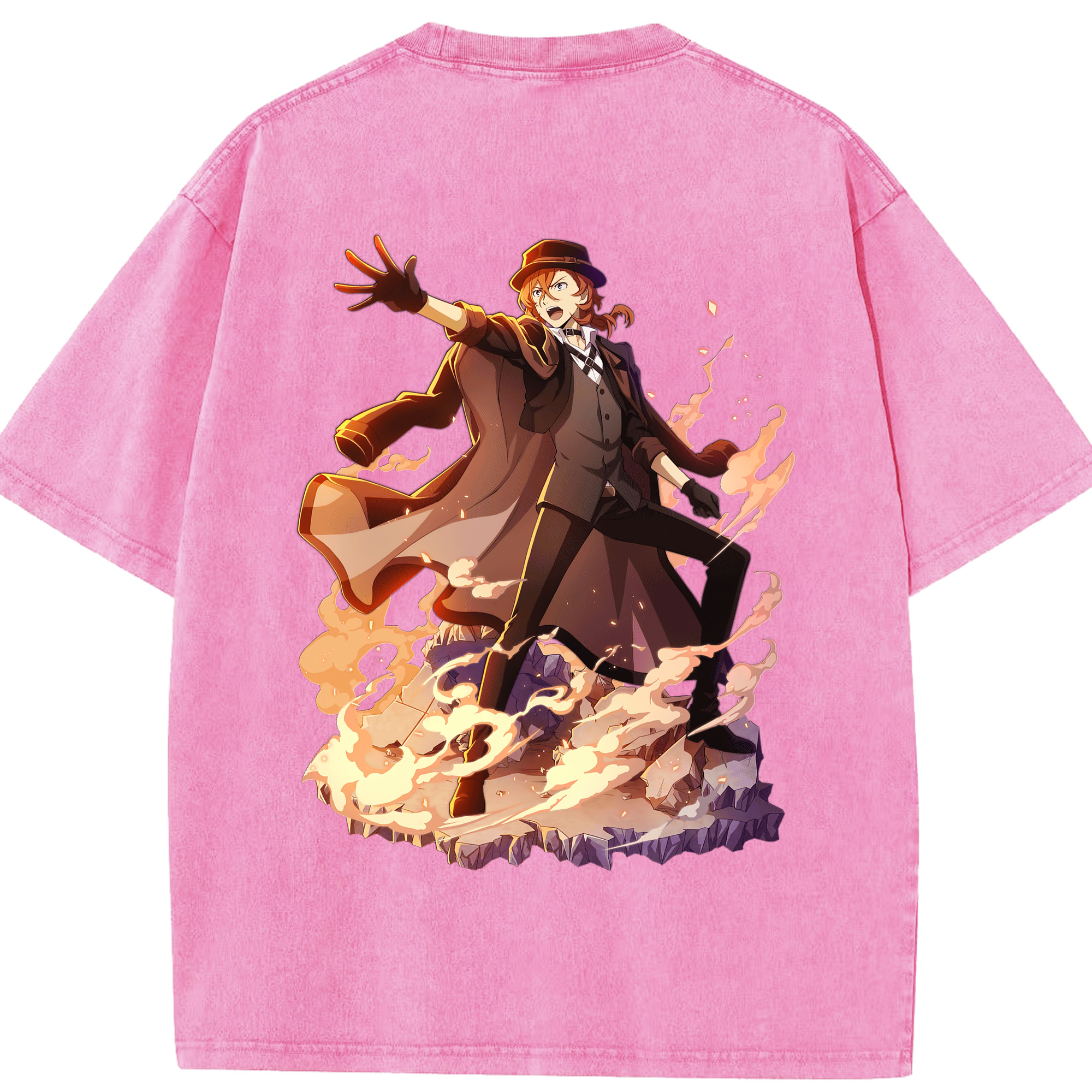 （画像用） 文豪ストレイドッグス Bungo Stray Dogs 綿100% ヴィンテージ風 半袖Tシャツ（背面プリント）